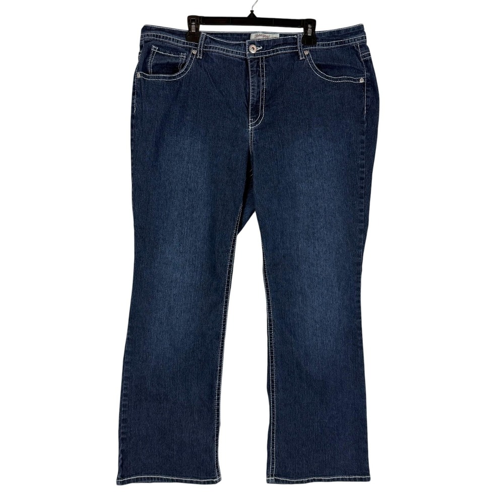 Faded Glory Jeans Womens 22W Blue Rinse Wash High Rise Bootcut Stretch Denim